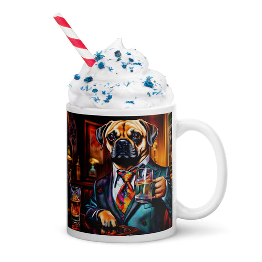 Puggle General- White glossy mug v15