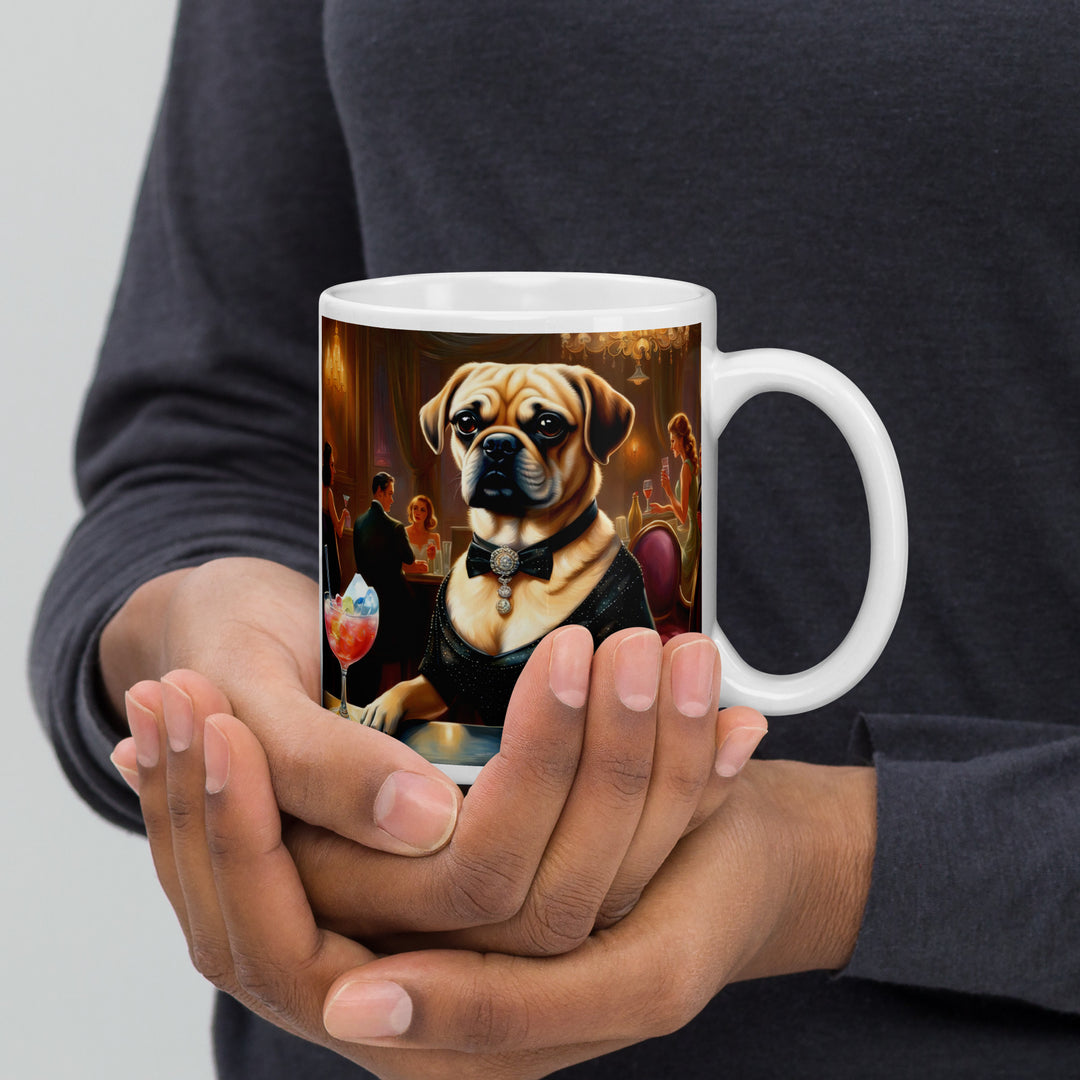 Puggle General- White glossy mug v16