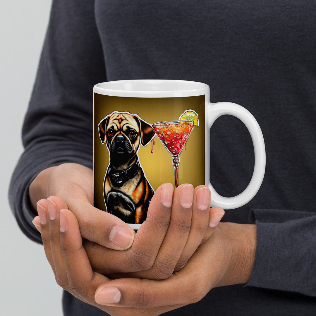 Puggle General- White glossy mug v17