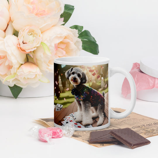 Schnoodle Golfer- White glossy mug v2