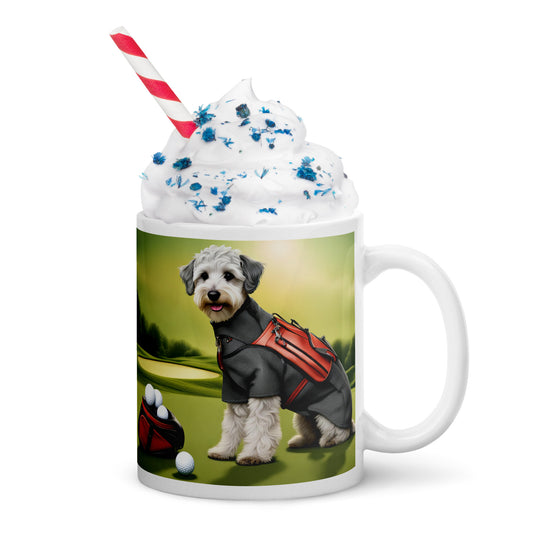 Schnoodle Golfer- White glossy mug v6