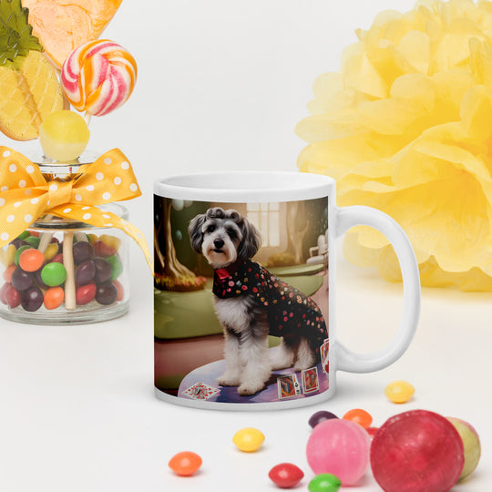 Schnoodle Golfer- White glossy mug v7