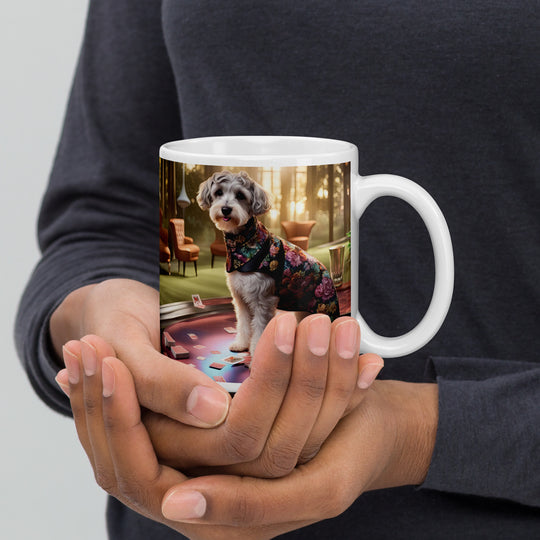 Schnoodle Golfer- White glossy mug v8