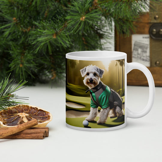 Schnoodle Golfer- White glossy mug v3