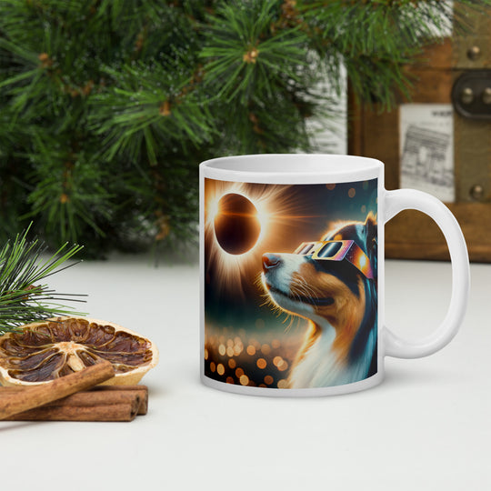 Australian Shepherd Eclipse- White glossy mug v2