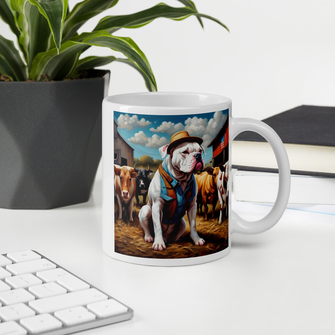 American Bulldog- White glossy mug