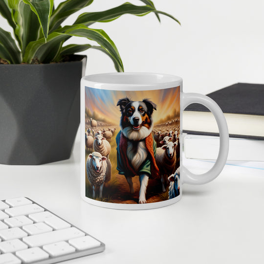 Australian Shepherd- White glossy mug