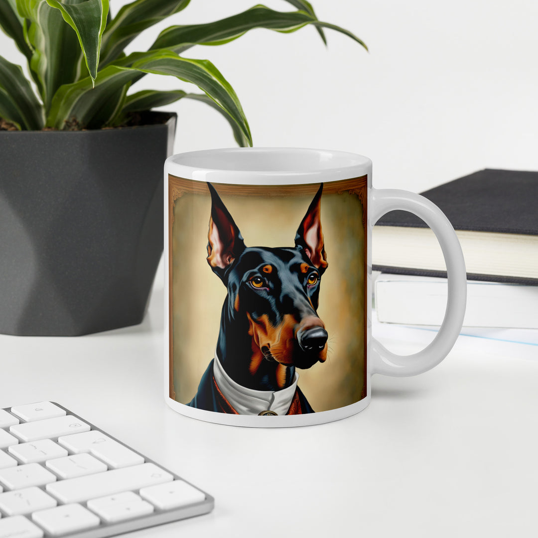 Doberman Pinscher- White glossy mug v4