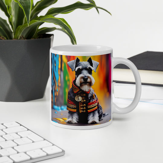 Miniature Schnauzer- White glossy mug v2
