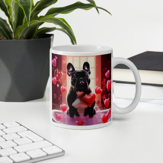 French Bulldog Romantic- White glossy mug