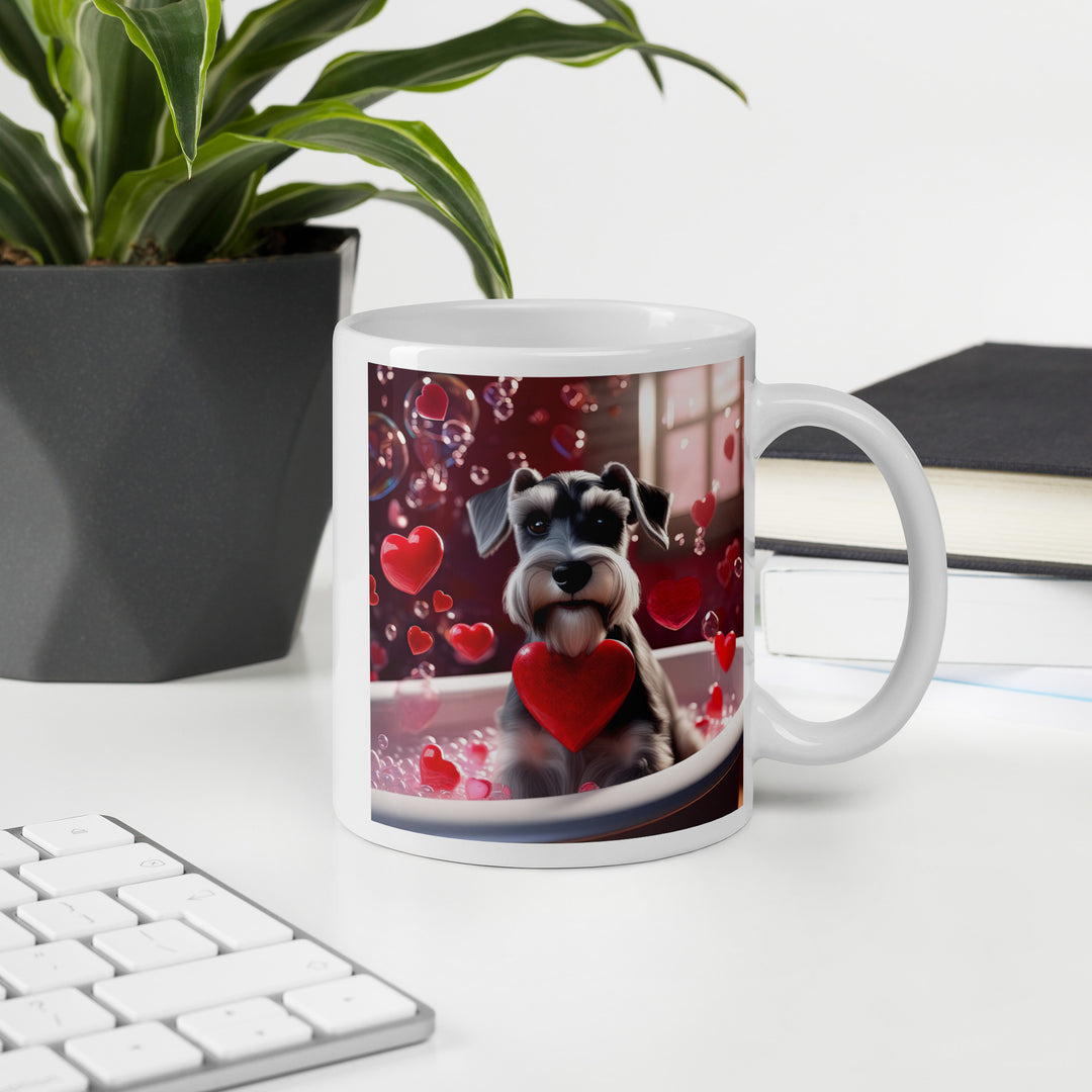 Miniature Schnauzer Romantic- White glossy mug