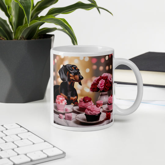 Dachshund Romantic- White glossy mug v2