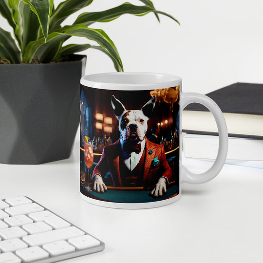 Catahoula Bulldog General- White glossy mug v12