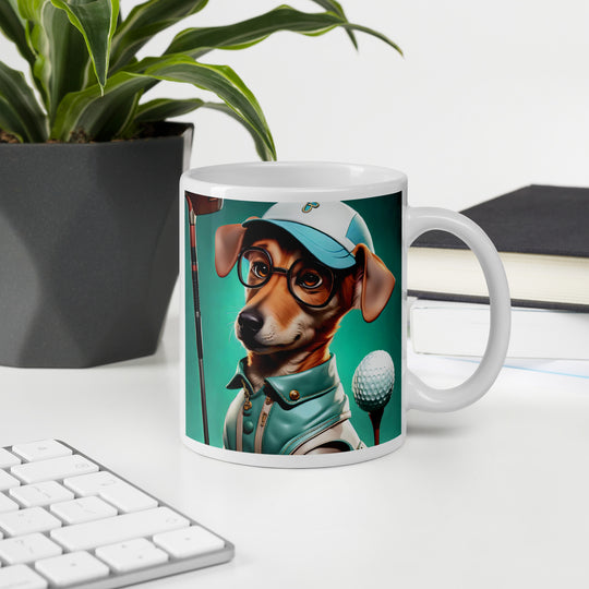 Chiweenie Golfer- White glossy mug v5