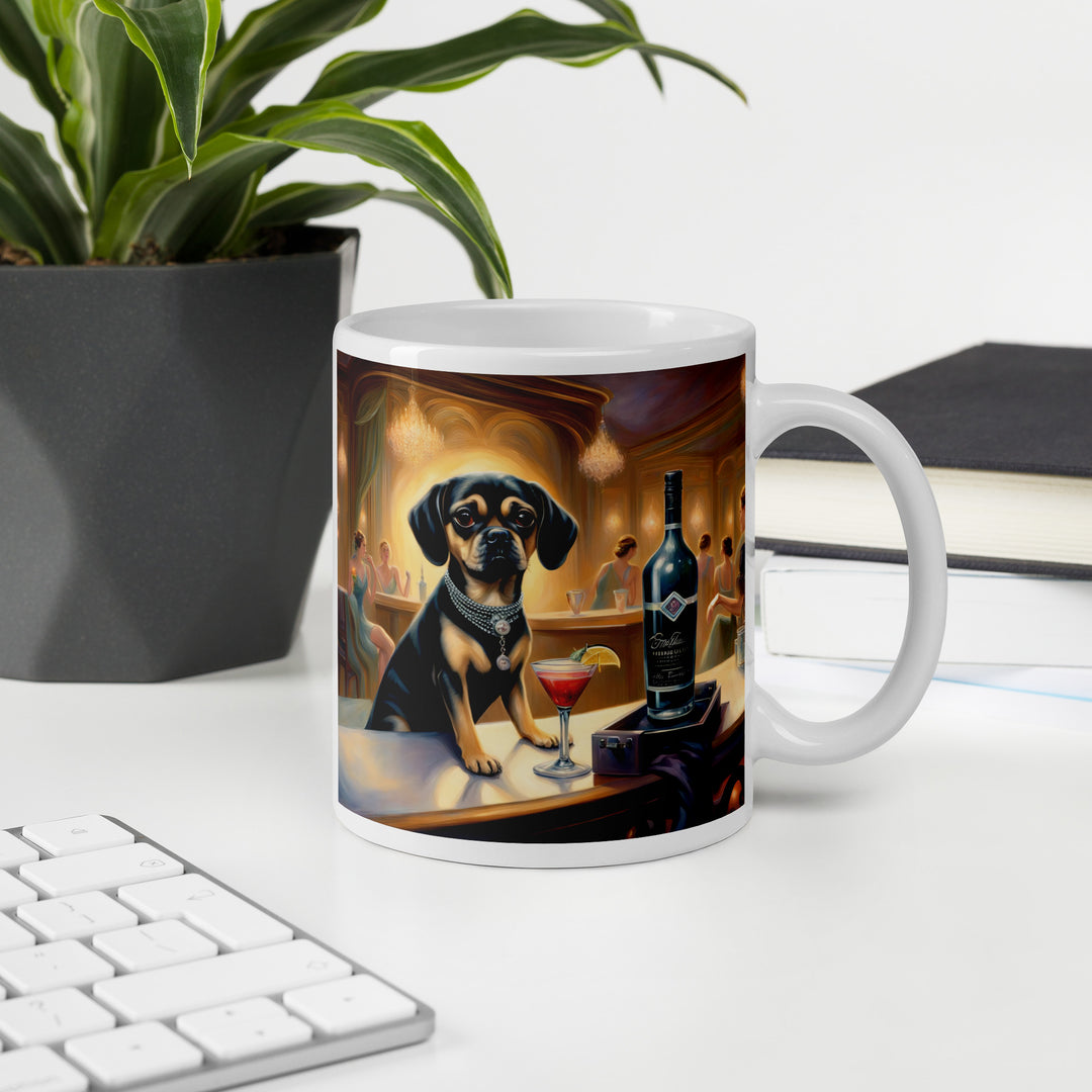 Puggle General- White glossy mug v5