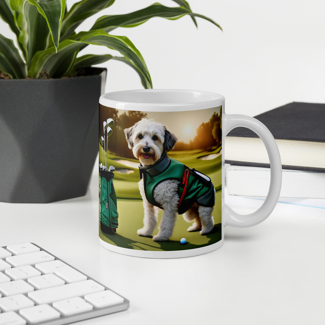 Schnoodle Golfer- White glossy mug v4