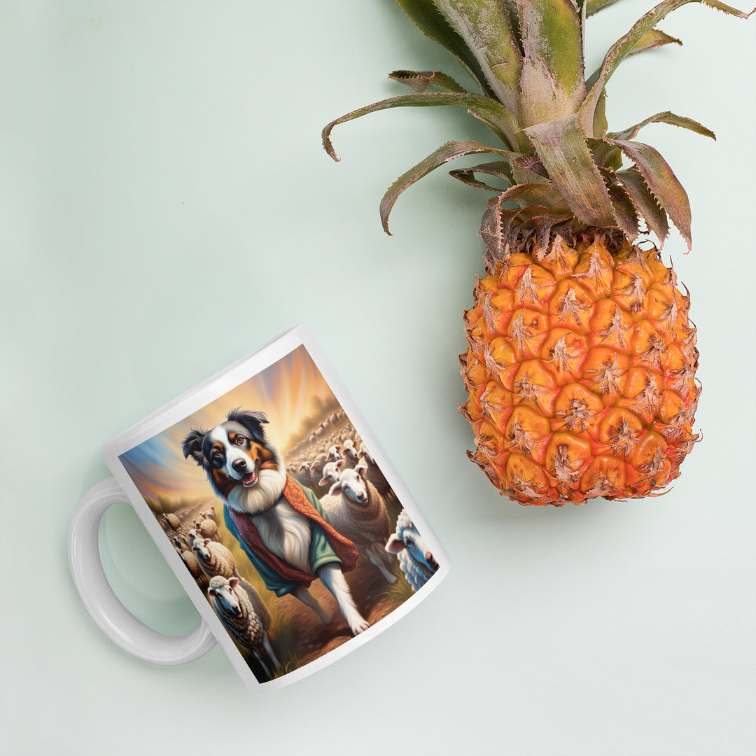 Australian Shepherd- White glossy mug