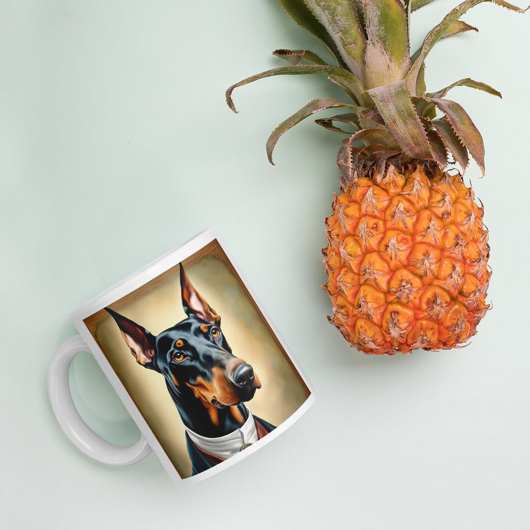 Doberman Pinscher- White glossy mug v4