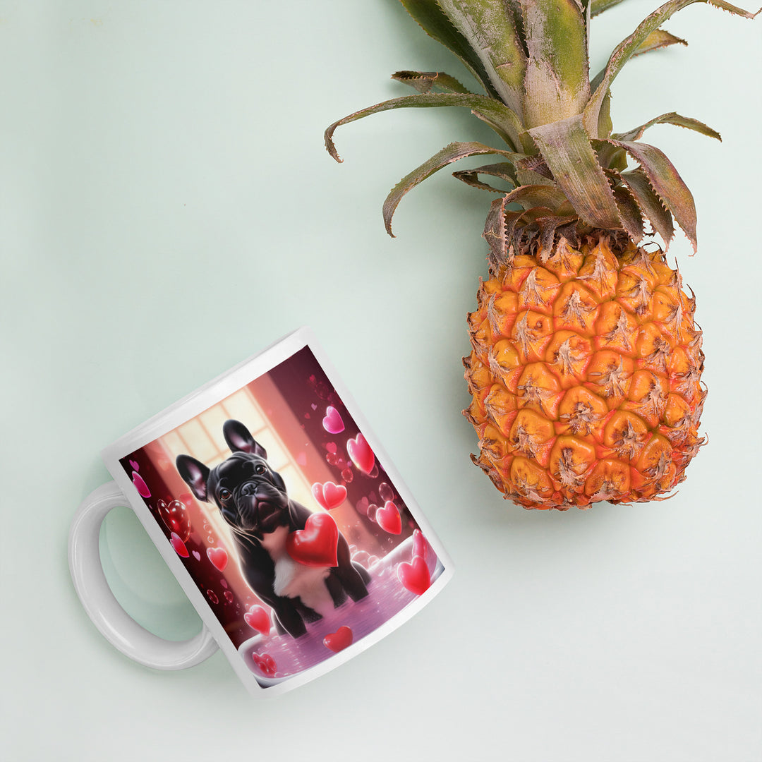 French Bulldog Romantic- White glossy mug