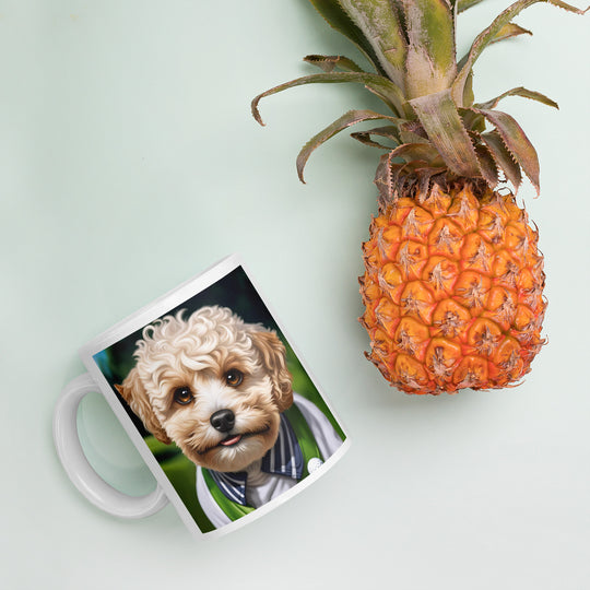 Maltipoo Golfer- White glossy mug v2