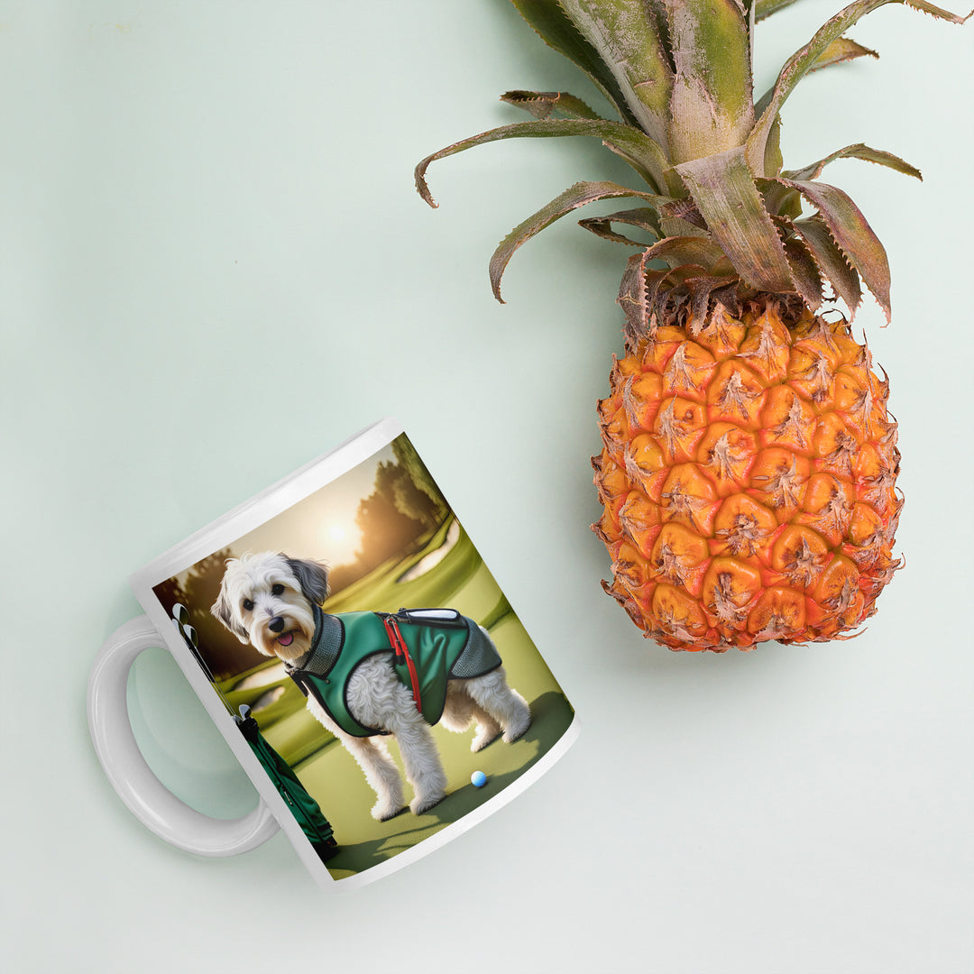 Schnoodle Golfer- White glossy mug v4