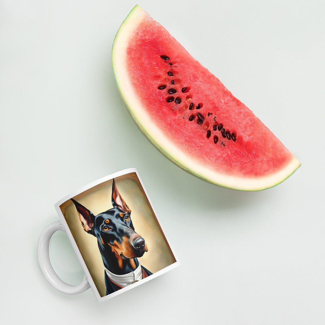 Doberman Pinscher- White glossy mug v4