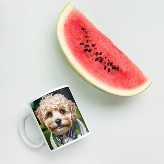 Maltipoo Golfer- White glossy mug v2