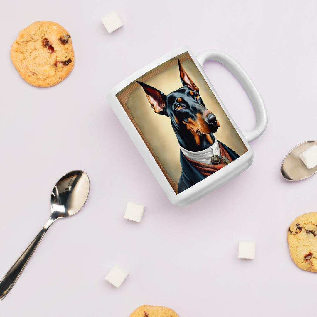 Doberman Pinscher- White glossy mug v4