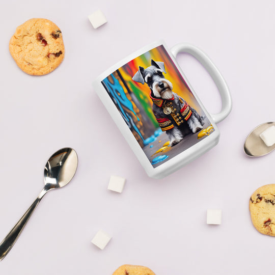 Miniature Schnauzer- White glossy mug v2