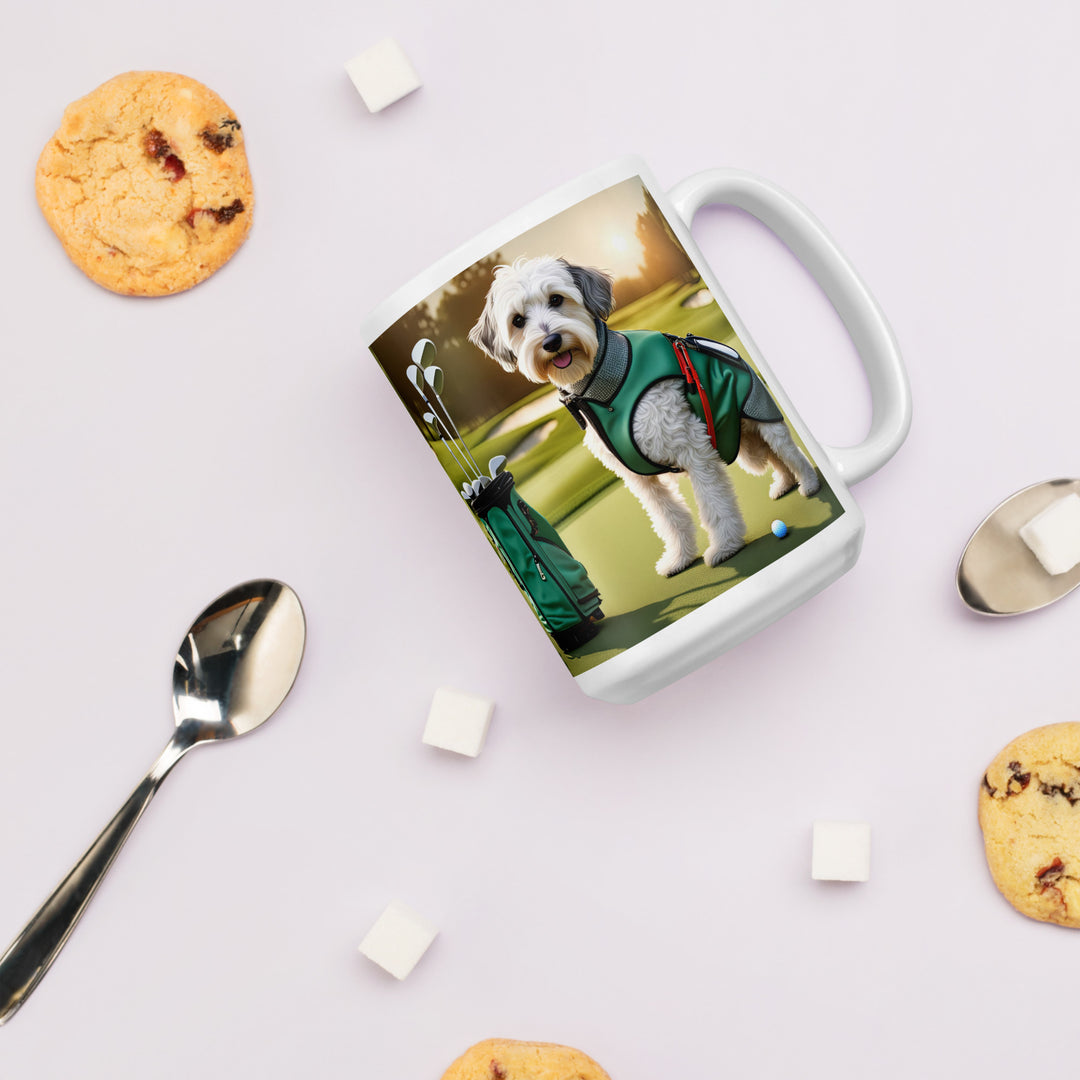 Schnoodle Golfer- White glossy mug v4