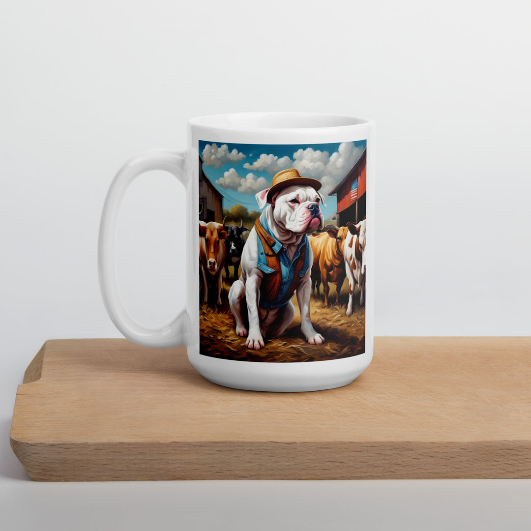 American Bulldog- White glossy mug