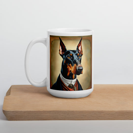 Doberman Pinscher- White glossy mug v4