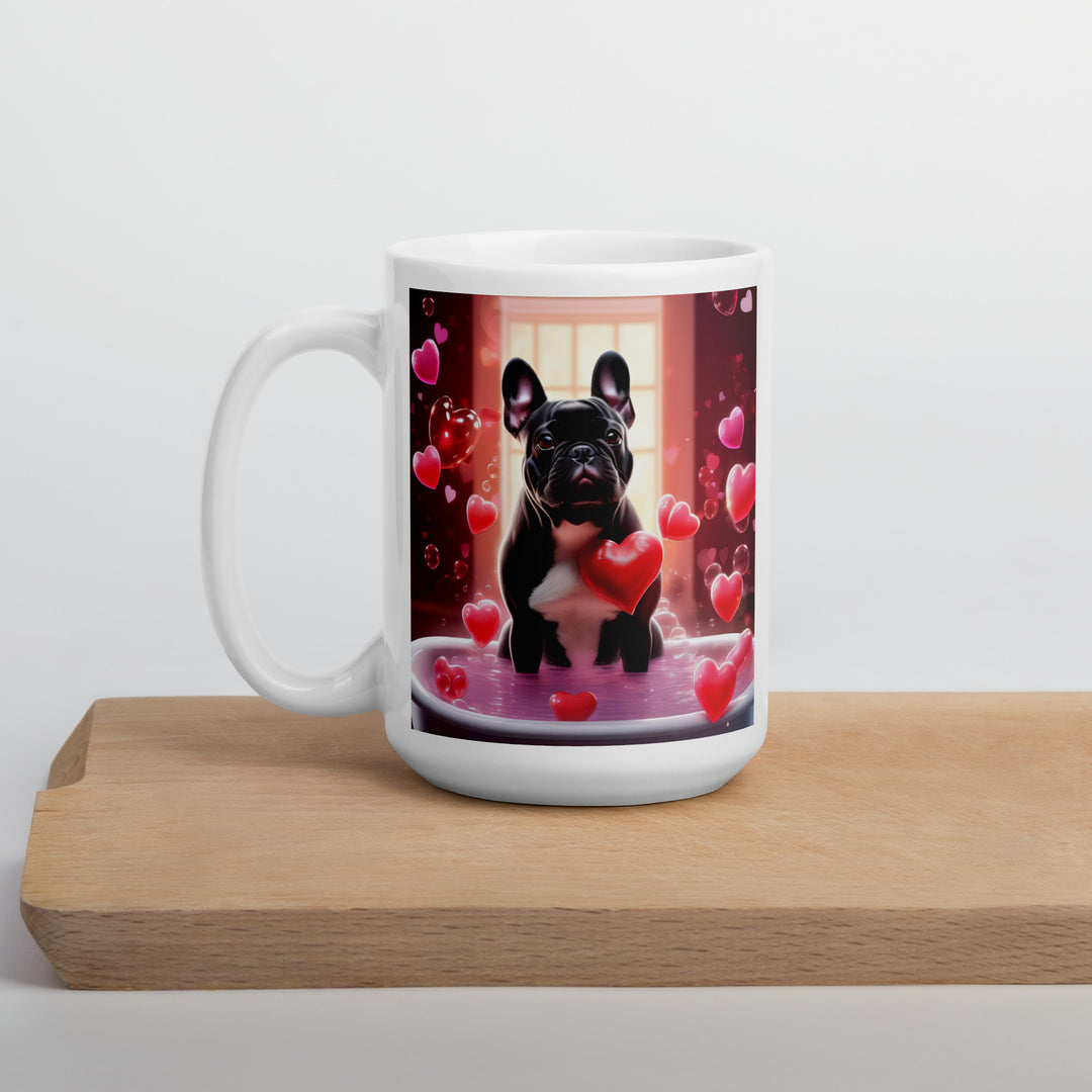 French Bulldog Romantic- White glossy mug