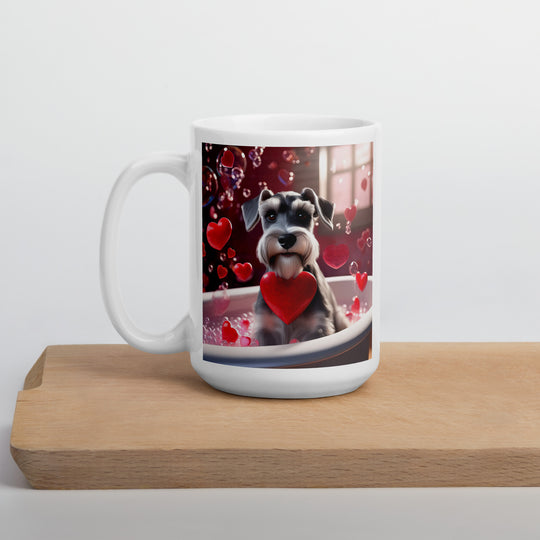 Miniature Schnauzer Romantic- White glossy mug