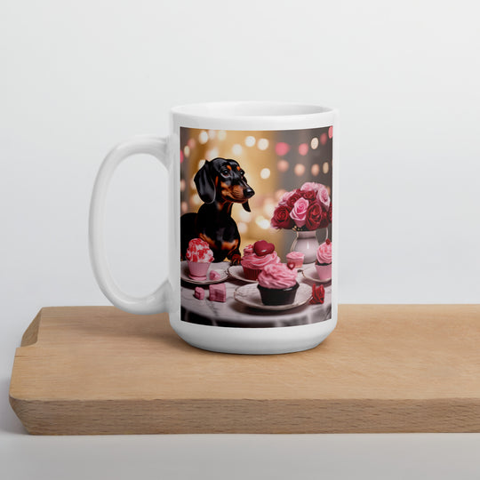 Dachshund Romantic- White glossy mug v2