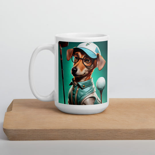 Chiweenie Golfer- White glossy mug v5