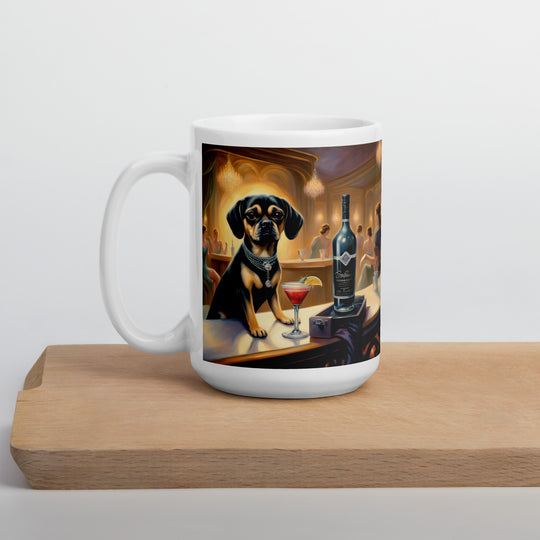 Puggle General- White glossy mug v5