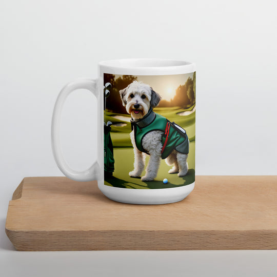 Schnoodle Golfer- White glossy mug v4