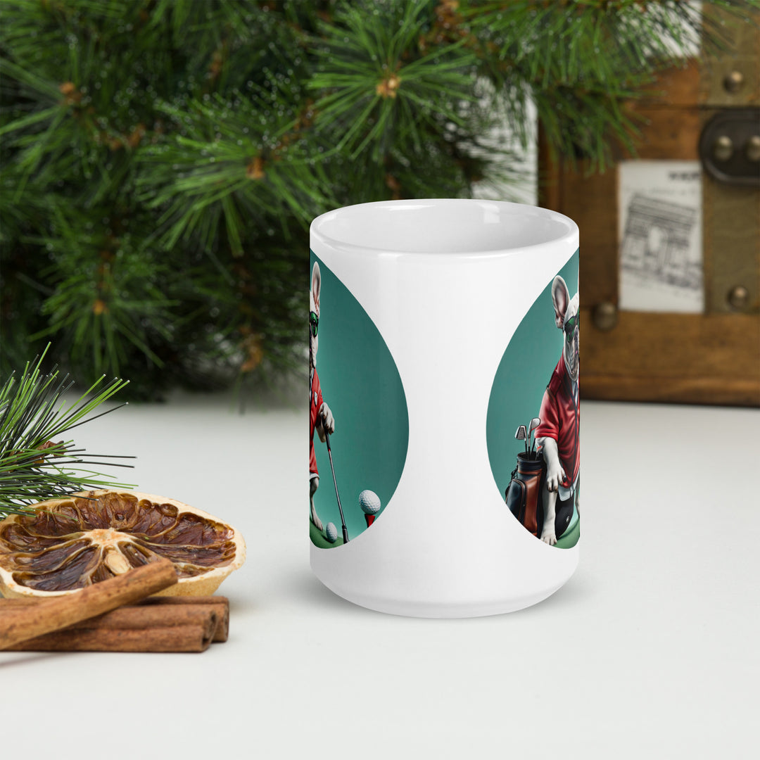 White glossy mug-French Bulldog V5