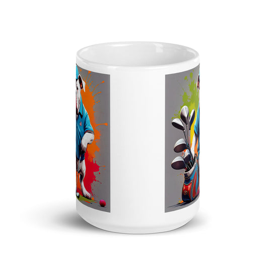 Bulldog Golfer- White glossy mug v3