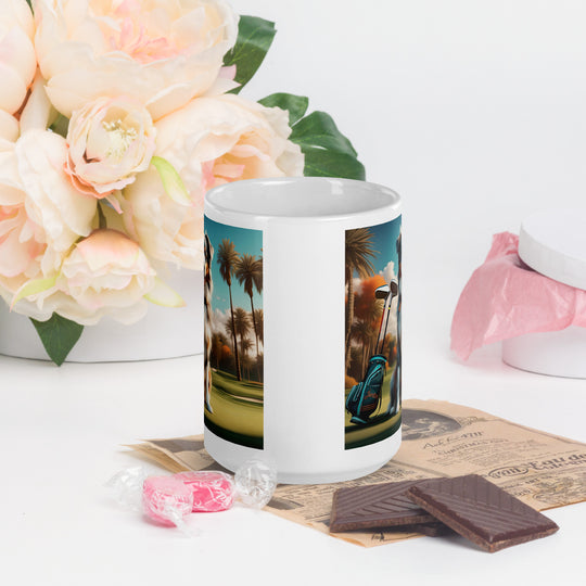 Australian Shepherd Golfer- White glossy mug v2