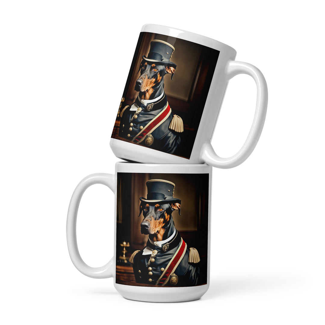 Doberman Pinscher- White glossy mug v2