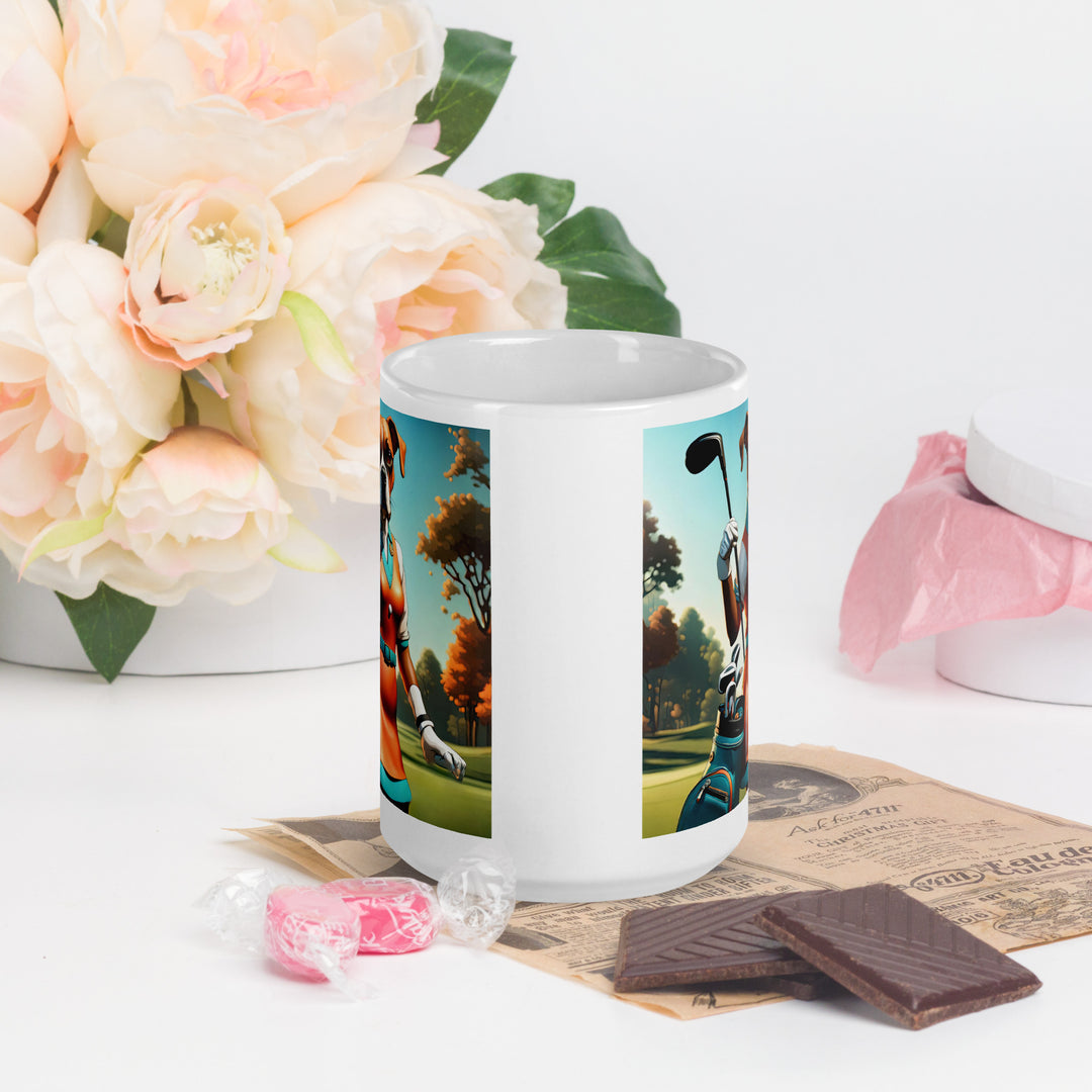 Boxer Golfer- White glossy mug v4