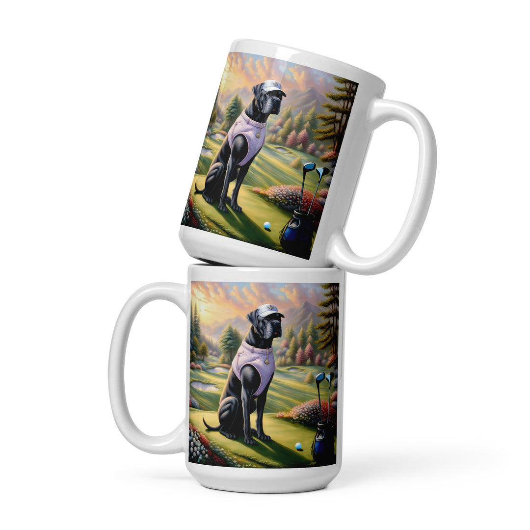 Cane Corso Golfer- White glossy mug v2