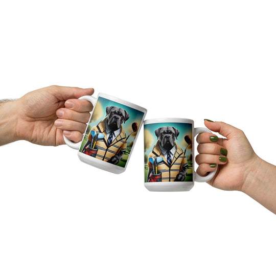 Cane Corso Golfer- White glossy mug v3