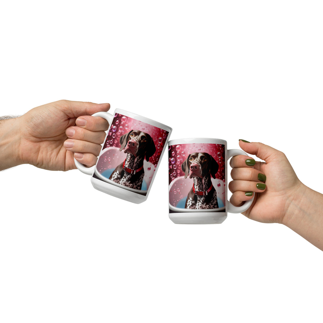 German Shorthaired Pointer Romantic- White glossy mug v2