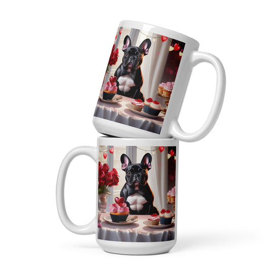 French Bulldog Romantic- White glossy mug v2