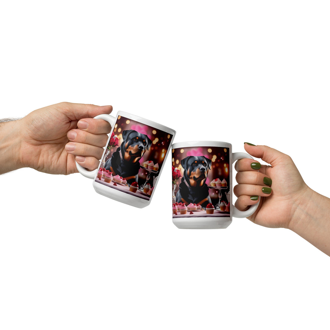 Rottweiler Romantic- White glossy mug v2