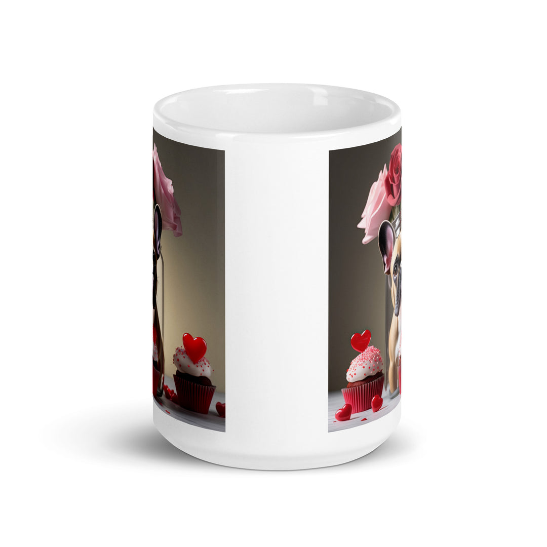 French Bulldog Romantic- White glossy mug v4