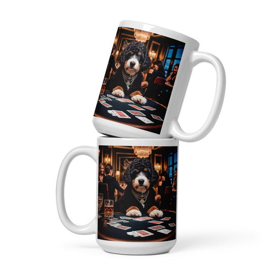 Bernedoodle General- White glossy mug